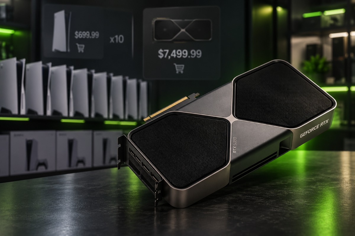 Nvidia GeForce RTX 5090 graphics card representing rising GPU prices and growing AI hardware demand.